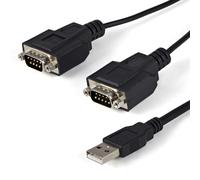 StarTech.com Câble adaptateur FTDI USB vers série RS232 2 ports avec mémorisation du port de communication, Noir, 2,1 m, USB 2.0 A, 2 x DB-9, Mâle, Mâ