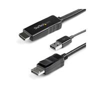StarTech.com Câble Adaptateur HDMI 1.4 vers DisplayPort 1.2 M/M 2m, 4K 30Hz, Audio 7.1, Alimentation USB, Convertisseur Actif, HD2DPMM2M