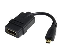 StarTech.com Câble adaptateur HDMI haute vitesse de 12cm - Convertisseur HDMI vers Micro HDMI - F/M - Noir - Adaptateur HDMI - HDMI femelle pour 19 pin micro HDMI Type D mâle - 1.2 cm - blindé - noir 