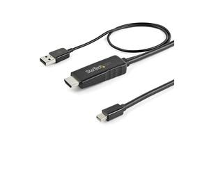 StarTech.com Câble Adaptateur HDMI vers Mini DisplayPort 2m, 4K 30Hz, HDMI 1.4 vers Mini DP 1.2, Alimentation USB, Chipset MegaChips STDP2600