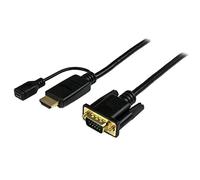 StarTech.com Câble adaptateur HDMI vers VGA de 3 m - Convertisseur actif HDMI vers HD15 - M/M - 1920x1200 / 1080p - Noir (HD2VGAMM10)