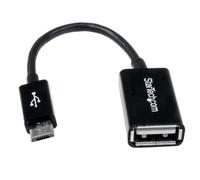 StarTech.com Câble adaptateur Micro USB vers USB Host OTG de 12cm - Adaptateur USB On-The-Go - Mâle / Femelle - Noir (UUSBOTG)