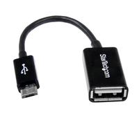 StarTech.com Câble adaptateur Micro USB vers USB Host OTG de 12cm - Adaptateur USB On-The-Go - Mâle / Femelle - Noir