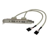 StarTech.com Câble adaptateur USB 2.0 IDC 5 broches vers plaque à 2 ports USB A - 2x IDC femelle - 2x USB 2.0 A femelles - Panneau USB - USB (F) pour connecteur en ligne 5 broches (F)