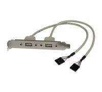 StarTech.com Câble adaptateur USB 2.0 IDC 5 broches vers plaque à 2 ports USB A - 2x IDC femelle - 2x USB 2.0 A femelles - Panneau USB - USB (F) pour connecteur en ligne 5 broches (F)
