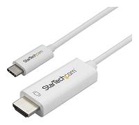 StarTech.com Adaptateur USB-C vers HDMI de 1m - Câble Vidéo USB Type C vers HDMI 2.0 - 4K60Hz - Compatible Thunderbolt 3 - Convertisseur USB-C à HDMI - DP 1.2 Alt Mode HBR2 - Blanc
