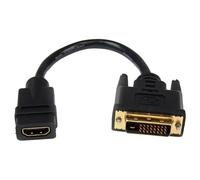 StarTech.com Câble adaptateur vidéo HDMI vers DVI-D de 20 cm - M/M (HDDVIFM8IN) - Adaptateur vidéo - HDMI femelle pour DVI-D mâle - 20.32 cm - blindé - noir - pour P/N: CDP2HDMM2MB, DP2HDMM2MB, HDDVIM