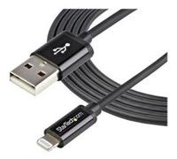 StarTech.com Câble Apple® Lightning vers USB pour iPhone, iPod, iPad 2 m Noir - Câble iPhone 5 - Chargeur Synchronisation Lightning - 2m - Câble Lightning - Lightning mâle pour USB mâle - 2 m - double