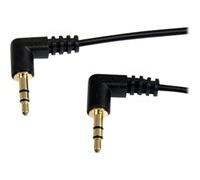 StarTech.com Câble audio stéréo Mini-Jack 3,5mm slim à angle droit de 1,8 m - Mini-Jack coudé vers Mini-Jack coudé - M/M - Noir - câble audio - 1.8 m