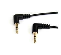 StarTech.com Câble audio stéréo Mini-Jack 3,5mm slim à angle droit de 1,8 m - Mini-Jack coudé vers Mini-Jack coudé - M/M - Noir - câble audio - 1.8 m