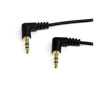 StarTech.com Câble audio stéréo Mini-Jack 3,5mm slim à angle droit de 1,8 m - Mini-Jack coudé vers Mini-Jack coudé - M/M - Noir - câble audio - 1.8 m