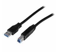 StarTech. com Câble certifié 1 m USB 3.0 Super Speed USB B mâle vers USB A mâle Adaptateur pour imprimante - Noir - Câble USB (3.0, USB A, USB B, 20 cm, 22 cm, 1 cm)