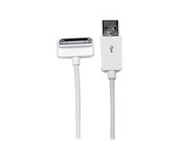 StarTech.com Câble connecteur Apple Dock 30 broches coudé vers le bas vers USB 2 m - Cordon de charge/sync pour iPad iPhone iPod - Blanc - Câble de chargement / de données - USB mâle pour Apple...