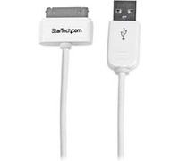 StarTech.com Câble connecteur Apple Dock 30 broches vers USB de 1 m - Cordon de charge / sync pour iPad iPhone iPod - M/M - Blanc - Adaptateur de recharge/données - Apple Dock mâle pour USB mâle - 1 m