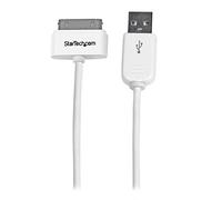 StarTech.com Câble connecteur Apple Dock 30 broches vers USB de 1 m pour iPad, iPhone, iPod - Blanc (USB2ADC1M)