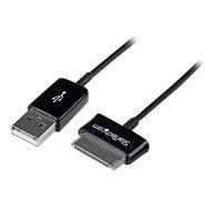 StarTech.com Câble Connecteur Dock vers USB pour Samsung Galaxy Tab 3 m - Câble de Donnée / Chargeur Samsung 30 Broches - Noir - Câble de chargement / de données - connecteur à 30 broches de...