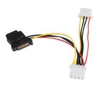 StarTech.com Câble d'alimentation adaptateur SATA vers LP4 avec 2 LP4 supplémentaires - Adaptateur secteur - alimentation interne 4 plots (F) pour alimentation SATA (M) - 15 cm - noir - pour P/N: S25S
