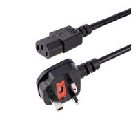 StarTech.com Câble d'alimentation informatique de 3 m GB, 18AWG, BS 1363 vers C13, 10A 250V, Câble d'alimentation CA de remplacement noir, Câble d'alimentation froid / UK, Câble d'alimentation PC, Câb