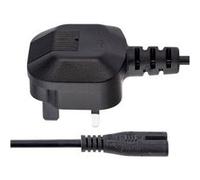 StarTech.com Câble d'Alimentation PC de 2m, BS 1363 à C7, 2.5A 250V 18AWG - Câble d'alimentation - power IEC 60320 C7 pour BS 1363 (M) - CA 230 V - 1.8 m - noir - Royaume-Uni Noir G