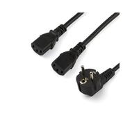 StarTech Câble d'alimentation PC PXT101YEU2M – cordon en Y Schuko vers 2x C13 2 m Noir 10A 250V