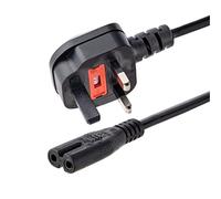 StarTech.com Câble d'Alimentation pour PC Portable de 1m, BS 1363 vers C7, 2.5A 250V, 18AWG, Noir, Câble d'Alimentation pour Imprimante, Cordon de Chargeur de PC Portable (PXTNB2SUK1M)