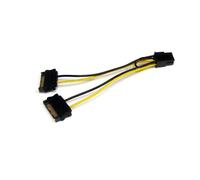 StarTech.com Câble d'alimentation SATA vers PCI-E 6 broches 15cm Noir/Jaune
