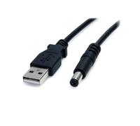 StarTech.com Câble d'alimentation USB vers connecteur Barrel type M 5V 2m, Contacts Nickel, AWG 28, Blindage Mylar, Certifié RoHS/CE/REACH - USB2TYPEM2M