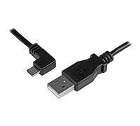StarTech.com Câble de charge et synchronisation Micro USB de 2 m - Cordon USB-A vers Micro-B à angle gauche - M/M - 0,25 mm² (USBAUB2MLA)