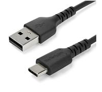 StarTech.com Câble de Charge Rapide USB-A vers USB-C de 2m, Robuste, Charge et Synchronisation, 3A, USB 2.0, Gaine TPE Noire et Fibre d'Aramide - Cordon de Charge USB