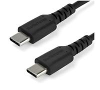 StarTech.com Câble de Chargement USB-C 1m - Cordon de Chargement USB 2.0 Type C vers USB-C pour PC Portable - Gaine TPE Fibre Aramide M/M 60W Noir - Samsung S10 S20 iPad Pro MS Surface (RUSB2AC1MB) - Câble USB de type-C - 24 pin USB-C pour 24 pin USB-C -
