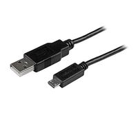 StarTech Câble USB A vers Micro B USBAUB50CMBK – 0,5 m mince Noir pour smartphone et tablette