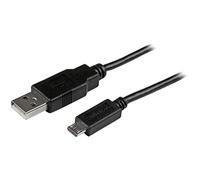 StarTech.com Câble de charge / synchronisation mobile USB A vers Micro B slim de 15 cm pour smartphone et tablette - M/M - Noir