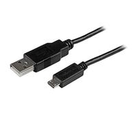 StarTech.com Câble de charge /synchronisation mobile USB A vers Micro B slim de 2 m pour smartphone et tablette - M/M - Noir