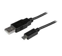 StarTech.com Câble de charge /synchronisation mobile USB A vers Micro B slim de 2 m pour smartphone et tablette - M/M - Noir