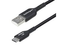 StarTech.com Câble de Charge USB-A vers USB-C de 30 cm, Charge et Synchronisation, 3A, USB 2.0, Gaine TPE - Cordon Noir