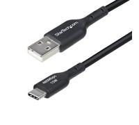StarTech.com Câble de Charge USB-A vers USB-C de 30 cm, Charge et Synchronisation, 3A, USB 2.0, Gaine TPE - Cordon de Charge USB Noir