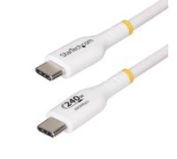StarTech.com Câble de Charge USB-C de 1m, Blanc, Certifié USB-IF, 240W PD EPR, C