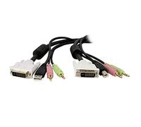 StarTech.com Câble de commutateur KVM DVI-D Dual Link USB 4 en 1 de 4,6 m avec audio et microphone (DVID4N1USB15)
