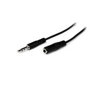 StarTech.com Câble d'Extension Audio Stéréo 3.5mm M/F, 1m, Noir, Contacts Nickel, Gaine PVC, Connecteurs Droit, Référence MU1MMFS