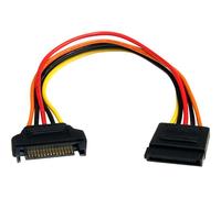 StarTech.com Câble d'extension d'alimentation SATA 15 broches 20 cm - Rallonge de câble d'alimentation - alimentation SATA (M) pour alimentation SATA (F) - 20.3 cm - pour P/N: PYO2SATA, PYO4SATA...