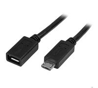 STARTECH.COM Câble d'extension Micro USB - Rallonge USB Micro B vers Micro B - Prolongateur Micro USB - M/F - 50 cm - Noir
