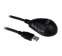 StarTech.com Câble d'extension SuperSpeed USB 3.0 de 1,5m - Rallonge USB A vers A sur socle - M/F - Noir, 1,5 m, USB A, USB A, USB 3.2 Gen 1 (3.1 Gen