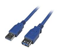 StarTech.com Câble d'extension SuperSpeed USB 3.0 de 1,8 m - Rallonge USB A vers A - M/F - Bleu (USB3SEXTAA6)