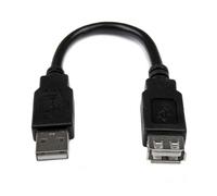 StarTech.com Câble d'extension / Rallonge USB 2.0 de 15cm - Cordon USB à vers à - Mâle / Femelle - Noir