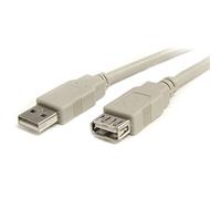 StarTech.com Câble d'extension USB 2.0 de 3 m - Rallonge / Prolongateur USB A vers A - M/F - Beige (USBEXTAA10)
