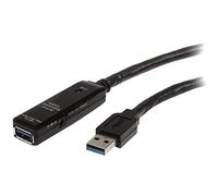 StarTech.com Câble d'extension USB 3.0 actif 10 m - M/F (USB3AAEXT10M) | Rallonge active plug-and-play, Alimentation externe incluse, Indicateur à DEL bleu