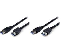 StarTech.com Câble d'extension USB 3.0 SuperSpeed de 2m - Rallonge USB A vers A - M/F - Noir (USB3SEXT2MBK) (Lot de 2)
