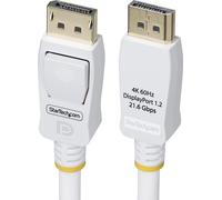 StarTech.com Câble DisplayPort 1.2 de 3m, certifié VESA, 4K 60Hz, 21.6Gbps, connecteur DP à encliqueter sur DisplayPort mâle, câble moniteur DP 1.2, blanc