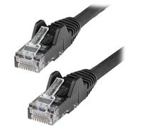 Câble Ethernet CAT6 1m - LSZH (Low Smoke Zero Halogen) - Cordon RJ45 UTP Anti-accrochage 10 GbE LAN - Câble Réseau Internet 650MHz 100W PoE - Noir -