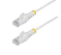 StarTech.com Câble Ethernet CAT6 Blanc Fin de 1,5m, Sans Accroc, 100W PoE, UTP, LSZH, Fil de Cuivre Pur 28AWG, Cordon Patch Réseau RJ45 avec Serre-Câble, Contrôlé Fluke